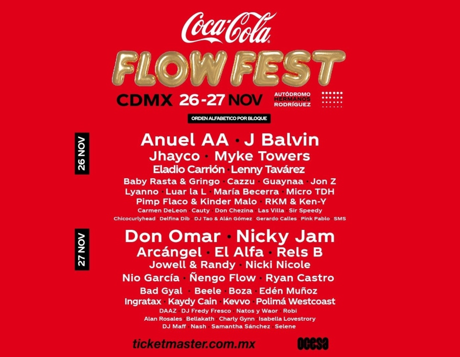 Cartel Oficial del festival Coca Cola Flow Fest